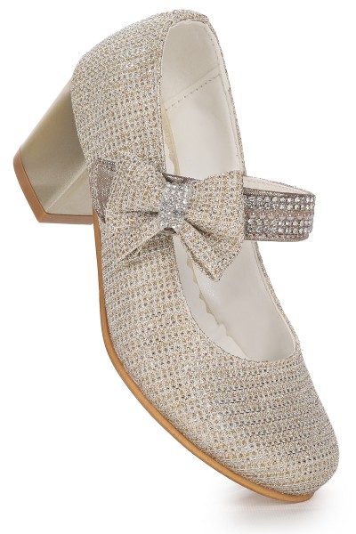 KİKO KİDS CAMELİ ÇUPRA GÜNLÜK KIZ ÇOCUK 4 CM TOPUKLU ABİYE AYAKKABI