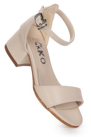 KİKO KİDS SHEİLA CİLT GÜNLÜK KIZ ÇOCUK 4 CM TOPUKLU SANDALET ABİYE AYAKKABI