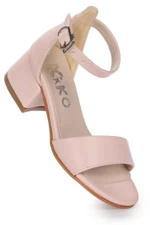 KİKO KİDS SHEİLA CİLT GÜNLÜK KIZ ÇOCUK 4 CM TOPUKLU SANDALET ABİYE AYAKKABI