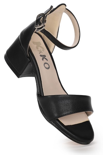 KİKO KİDS SHEİLA CİLT GÜNLÜK KIZ ÇOCUK 4 CM TOPUKLU SANDALET ABİYE AYAKKABI