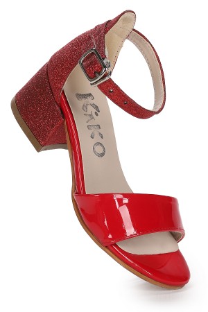 KİKO KİDS SHEİLA AYNA KUM GÜNLÜK KIZ ÇOCUK 3 CM TOPUKLU SANDALET ABİYE AYAKKABI