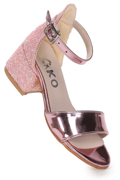 KİKO KİDS SHEİLA AYNA KUM GÜNLÜK KIZ ÇOCUK 3 CM TOPUKLU SANDALET ABİYE AYAKKABI