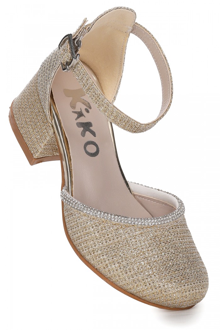 KİKO KİDS RESSA ÇUPRA TAŞLI KIZ ÇOCUK 5 CM TOPUKLU SANDALET ABİYE AYAKKABI