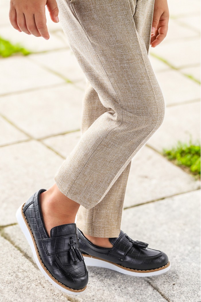 KİKO KİDS CİSİON KROKO PAPYONLU ERKEK BEBEK SÜNNET AYAKKABISI