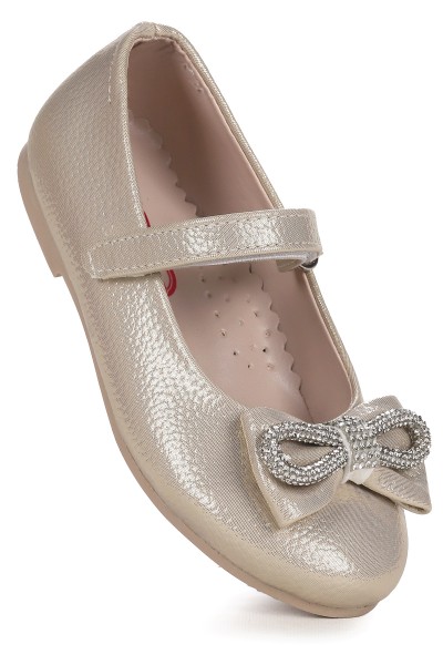 KİKO KİDS BOWTİE PAPYON TAŞLI CIRTLI KIZ ÇOCUK BABET AYAKKABI