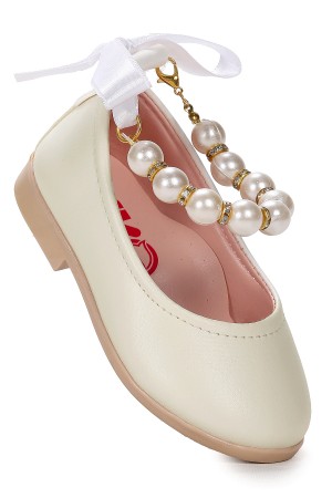 KİKO KİDS CİLT İNCİLİ LASTİKLİ KIZ BEBEK BABET AYAKKABI ARÇ 01