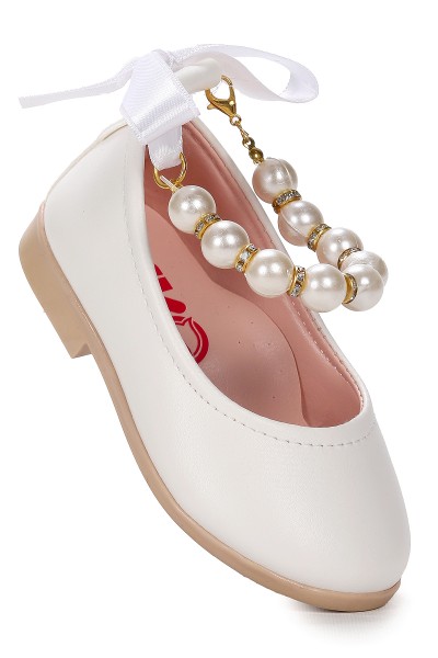 KİKO KİDS CİLT İNCİLİ LASTİKLİ KIZ BEBEK BABET AYAKKABI ARÇ 01