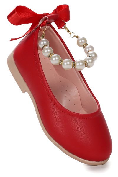 KİKO KİDS CİLT İNCİLLİ LASTİKLİ KIZ ÇOCUK BABET AYAKKABI ARÇ 01