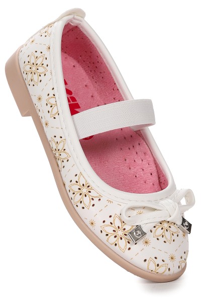 KİKO KİDS CİLT LASTİKLİ KIZ ÇOCUK BABET AYAKKABI ARÇ 07