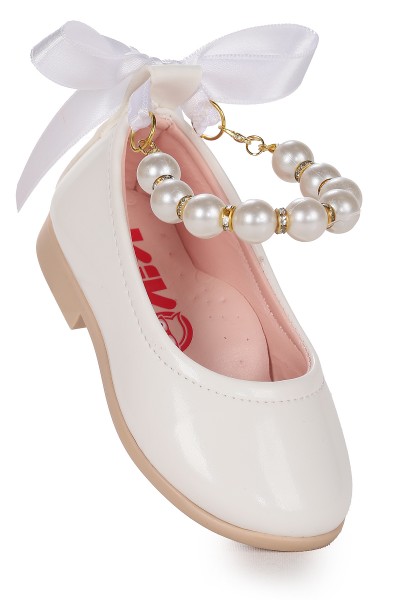 KİKO KİDS BLANCH RUGAN İNCİLİ LASTİKLİ KIZ BEBEK BABET AYAKKABI