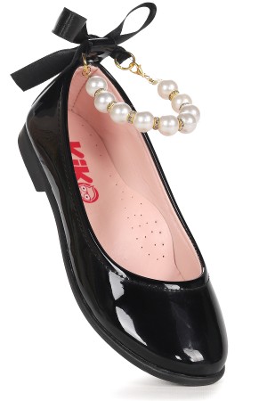 KİKO KİDS BLANCH RUGAN  İNCİLİ LASTİKLİ KIZ ÇOCUK BABET AYAKKABI