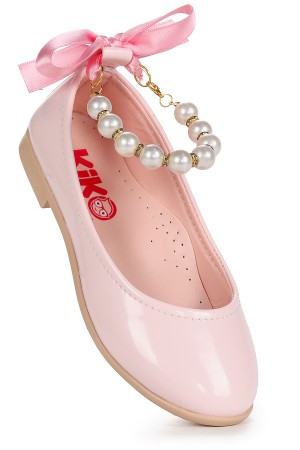 KİKO KİDS BLANCH RUGAN  İNCİLİ LASTİKLİ KIZ ÇOCUK BABET AYAKKABI