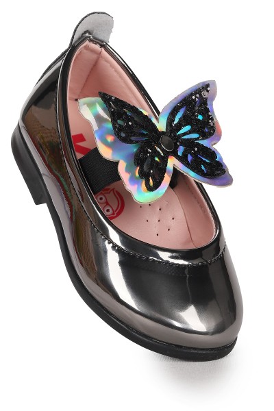 KİKO KİDS AYNA MENZ KELEBEK LASTİKLİ KIZ BEBEK BABET AYAKKABI