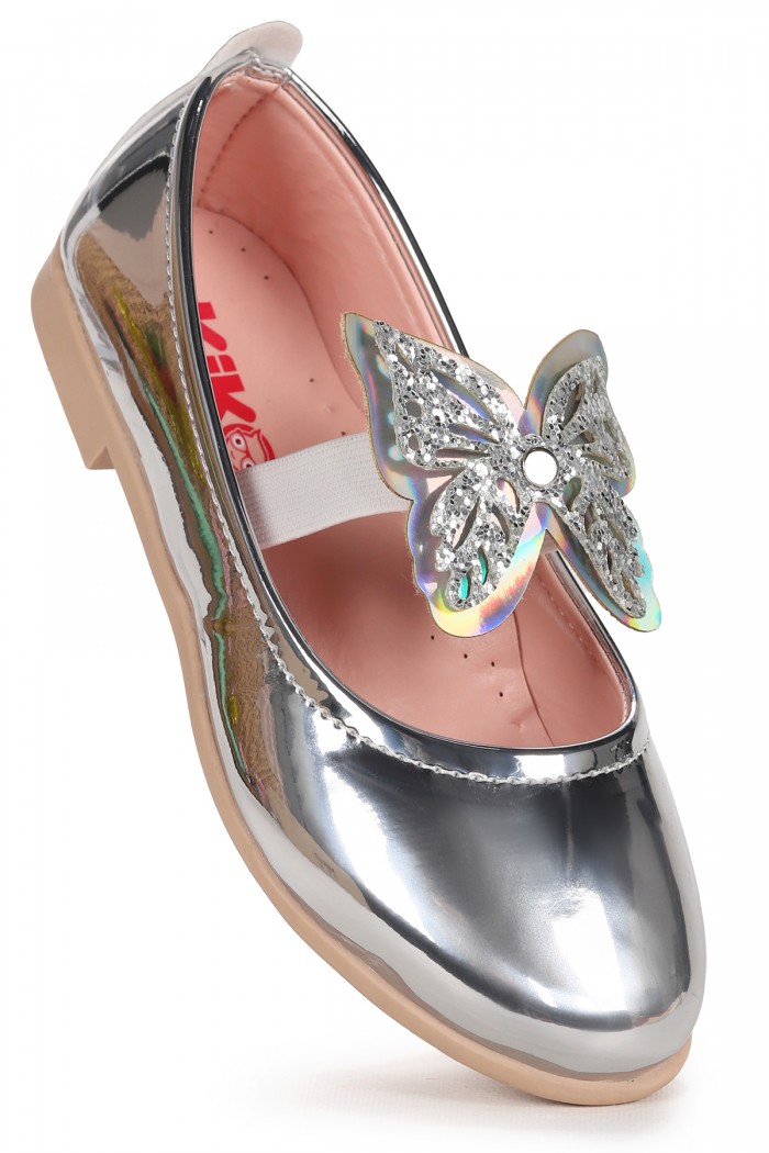 KİKO KİDS MENZ AYNA KELEBEK LASTİKLİ KIZ ÇOCUK BABET AYAKKABI