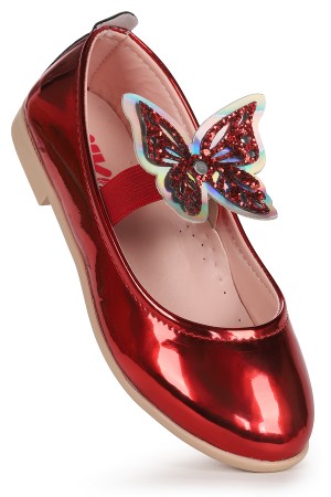 KİKO KİDS MENZ AYNA KELEBEK LASTİKLİ KIZ ÇOCUK BABET AYAKKABI