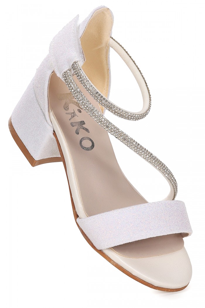 KİKO KİDS PİSAR KUM SİMLİ GÜNLÜK KIZ ÇOCUK 4 CM TOPUKLU SANDALET ABİYE AYAKKABI