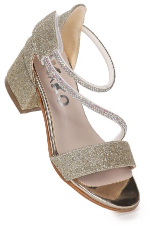 KİKO KİDS PİSAR KUM SİMLİ GÜNLÜK KIZ ÇOCUK 4 CM TOPUKLU SANDALET ABİYE AYAKKABI