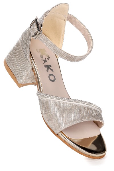 KİKO KİDS ELOS ÇİZGİLİ GÜNLÜK KIZ ÇOCUK 4 CM TOPUKLU SANDALET AYAKKABI